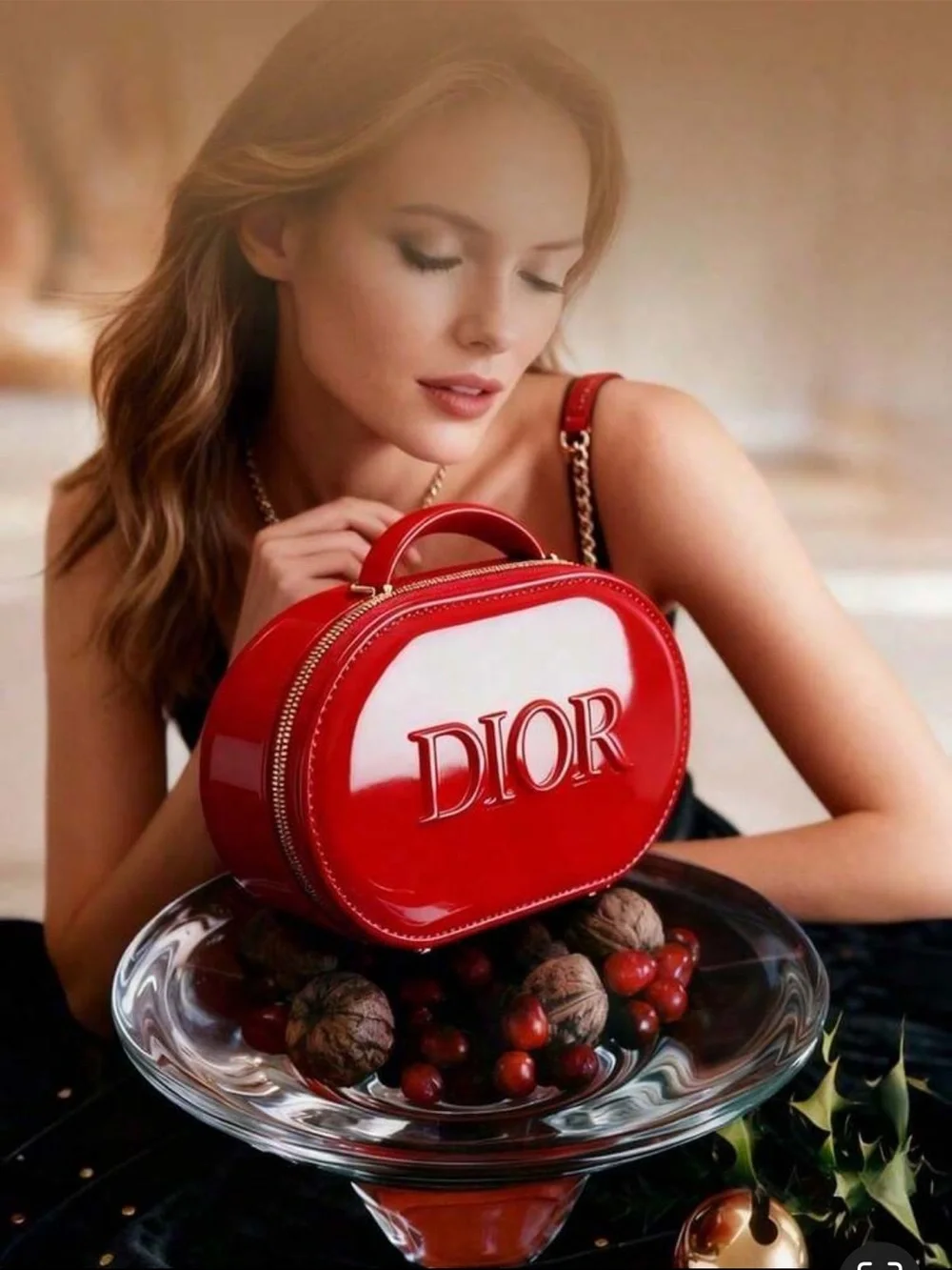 Dior Red Patent Oval Cosmetic Casem VIP GWP